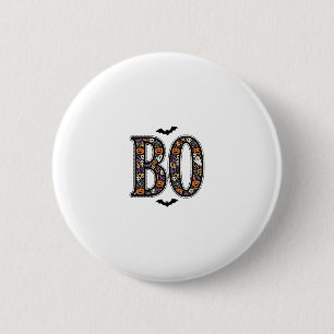 Vintage Halloween Boo Doodle Vector Design_1 6 Cm Round Badge
