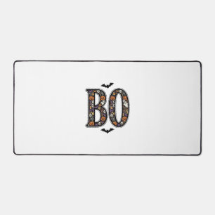 Vintage Halloween Boo Doodle Vector Design_1 Desk Mat