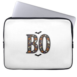 Vintage Halloween Boo Doodle Vector Design_1 Laptop Sleeve
