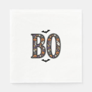 Vintage Halloween Boo Doodle Vector Design_1 Napkin