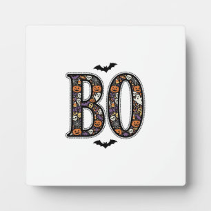 Vintage Halloween Boo Doodle Vector Design_1 Plaque