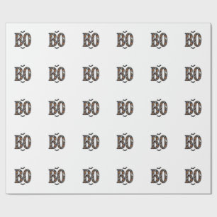 Vintage Halloween Boo Doodle Vector Design_1 Wrapping Paper