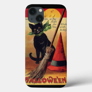 Vintage Halloween by Ellen Clapsaddle, Black Cat iPhone 13 Case