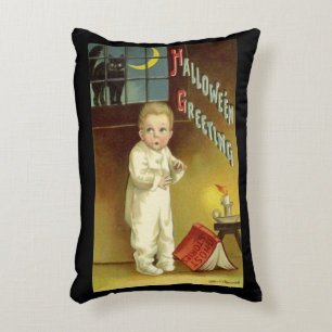 Vintage Halloween by Ellen Clapsaddle, Ghost Story Decorative Cushion