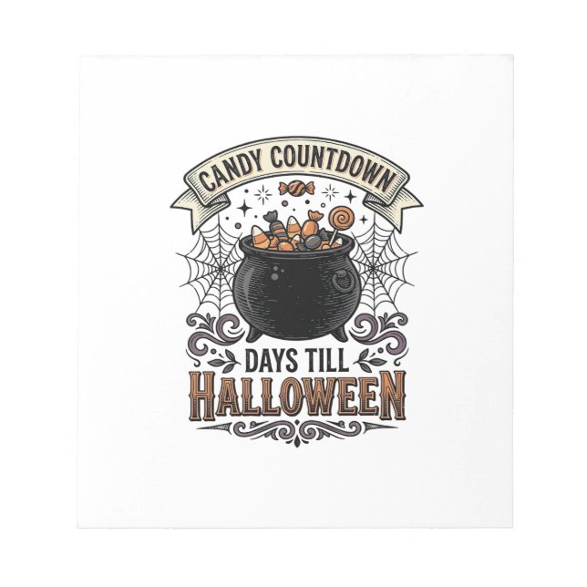 Vintage Halloween Candy Countdown Shirt Design_1 Notepad (Front)