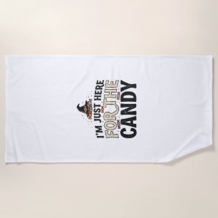 Vintage Halloween Candy Witch Hat Shirt Design_1 Beach Towel