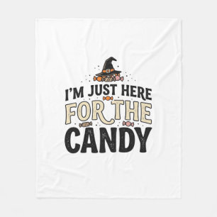 Vintage Halloween Candy Witch Hat Shirt Design_1 Fleece Blanket
