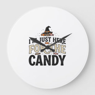 Vintage Halloween Candy Witch Hat Shirt Design_1 Large Clock