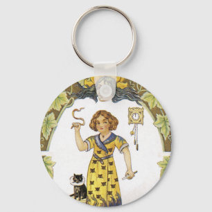 Vintage Halloween Card Key Ring