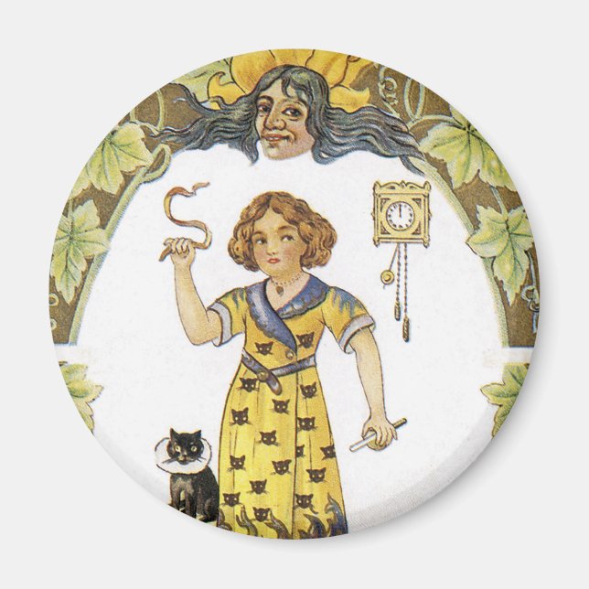 Vintage Halloween Card Magnet (Front)