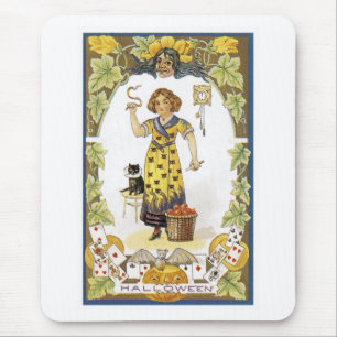 Vintage Halloween Card Mouse Mat