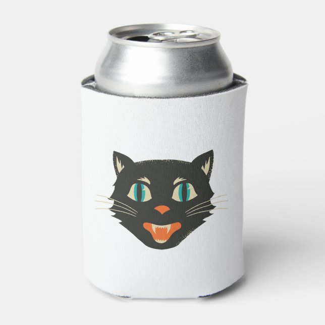 Vintage Halloween Cat Can Cooler (Can Front)