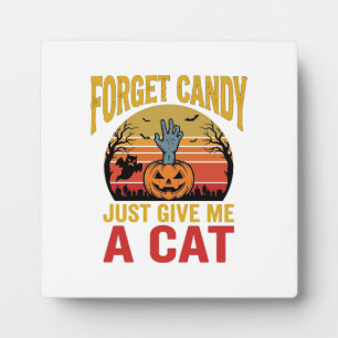 Vintage Halloween Cat Lover Funny Candy Shirt Desi Plaque