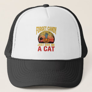 Vintage Halloween Cat Lover Funny Candy Shirt Desi Trucker Hat