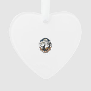 Vintage Halloween Cat Moonlit Ghost Badge_1 Ornament