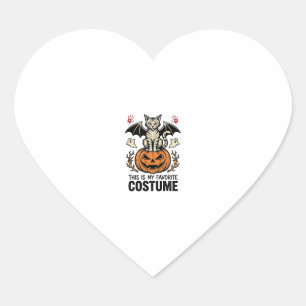 Vintage Halloween Cat Pumpkin Costume Shirt Design Heart Sticker