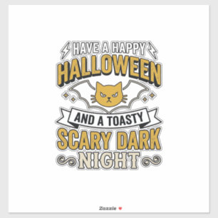 Vintage Halloween Cat Scary Dark Night Design_1