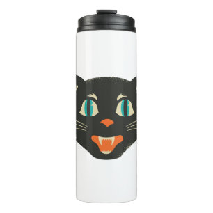 Vintage Halloween Cat Thermal Tumbler