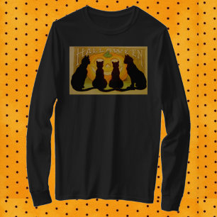 Vintage Halloween Cats and Jack O'Lantern T-Shirt