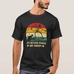 Vintage Halloween Cats Because People are Creepy C T-Shirt