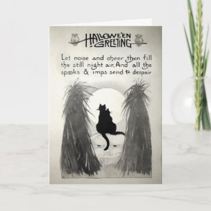 Vintage Halloween Cats Card