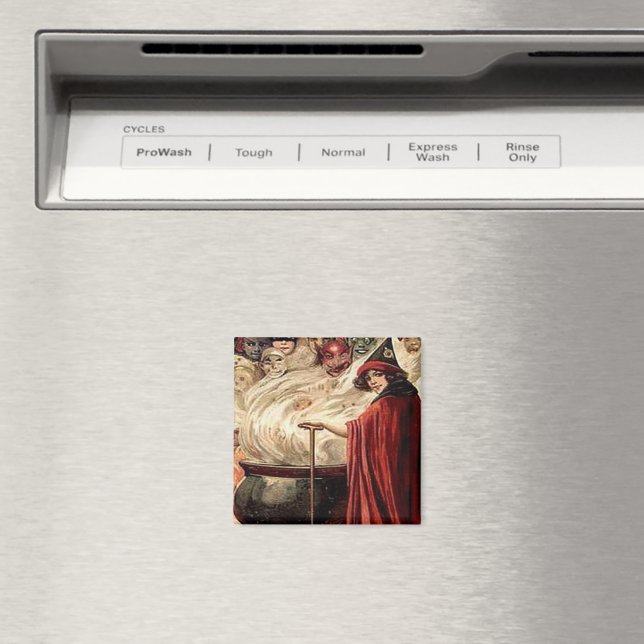 Vintage Halloween Cauldron Magic Magnet (In Situ (Dishwasher))