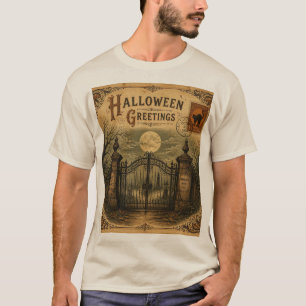 Vintage Halloween Cemetery Gate T-Shirt