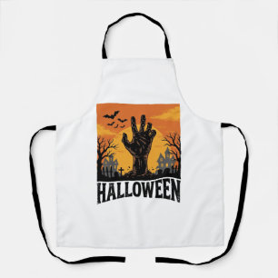 Vintage Halloween Cemetery Zombie Hand Shirt Desig Apron