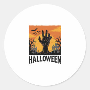 Vintage Halloween Cemetery Zombie Hand Shirt Desig Classic Round Sticker