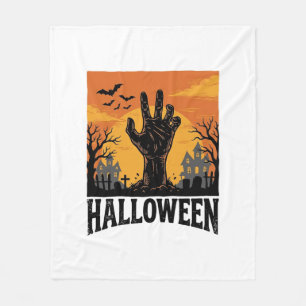 Vintage Halloween Cemetery Zombie Hand Shirt Desig Fleece Blanket