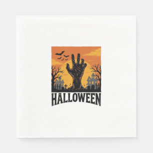 Vintage Halloween Cemetery Zombie Hand Shirt Desig Napkin