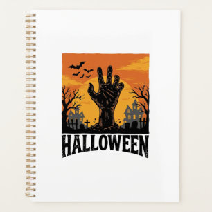 Vintage Halloween Cemetery Zombie Hand Shirt Desig Planner