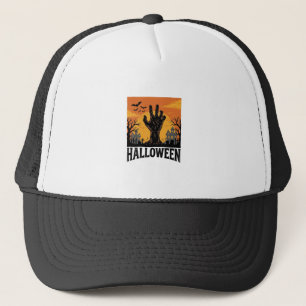 Vintage Halloween Cemetery Zombie Hand Shirt Desig Trucker Hat