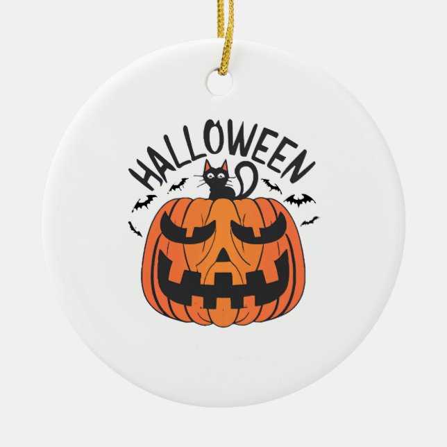 Vintage Halloween  Ceramic Tree Decoration (Front)