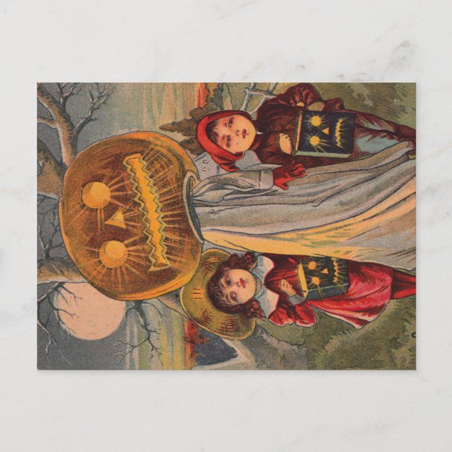 Vintage Halloween Children Announcement Postcard (Front)