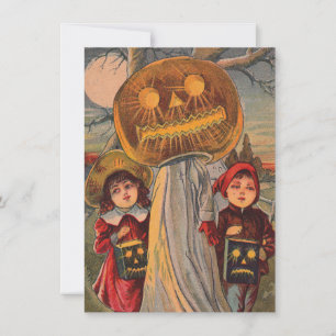 Vintage Halloween Children Invitation / Flat Card