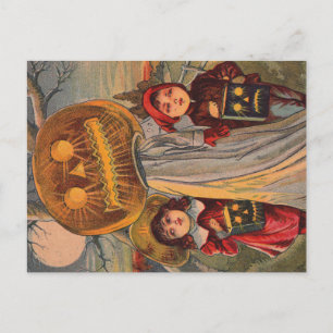 Vintage Halloween Children Invitation Postcard