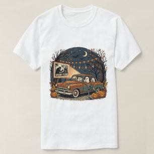 Vintage Halloween Classic Car Spooky Movie Night T-Shirt