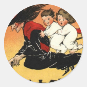 Vintage Halloween Classic Round Sticker