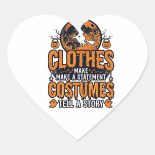 Vintage Halloween Clothes Costume Statement Shirt_ Heart Sticker