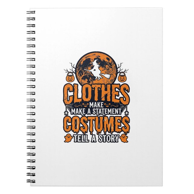 Vintage Halloween Clothes Costume Statement Shirt_ Notebook (Front)