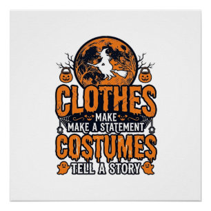 Vintage Halloween Clothes Costume Statement Shirt_ Poster