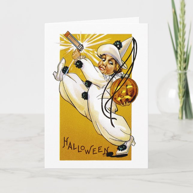 Vintage Halloween Clown Card (Front)