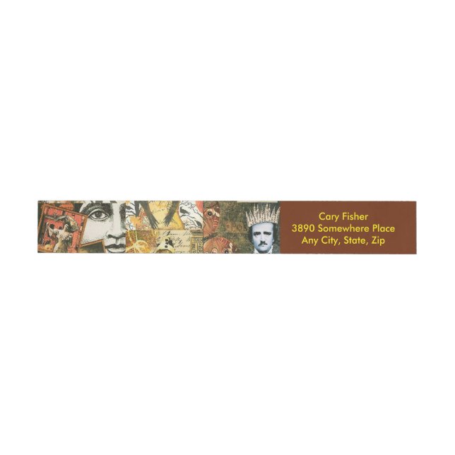 Vintage Halloween Collage Wrap Address Labels (Individual)