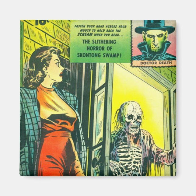 Vintage Halloween Comic Book Magnet (Front)