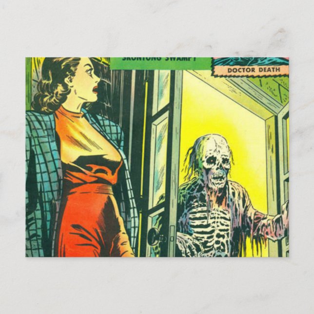 Vintage Halloween Comic Book Postcard (Front)