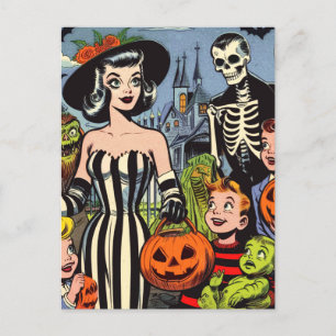 Vintage Halloween Comics Postcard