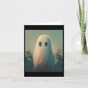 Vintage Halloween Costume Ghost In The Forest Goth Card