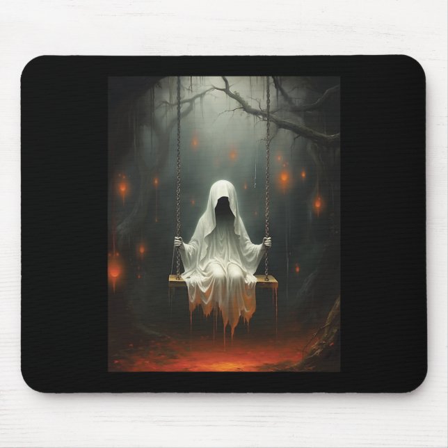 Vintage Halloween Costume Ghost Swing  Mouse Mat (Front)