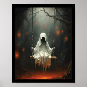 Vintage Halloween Costume Ghost Swing  Poster